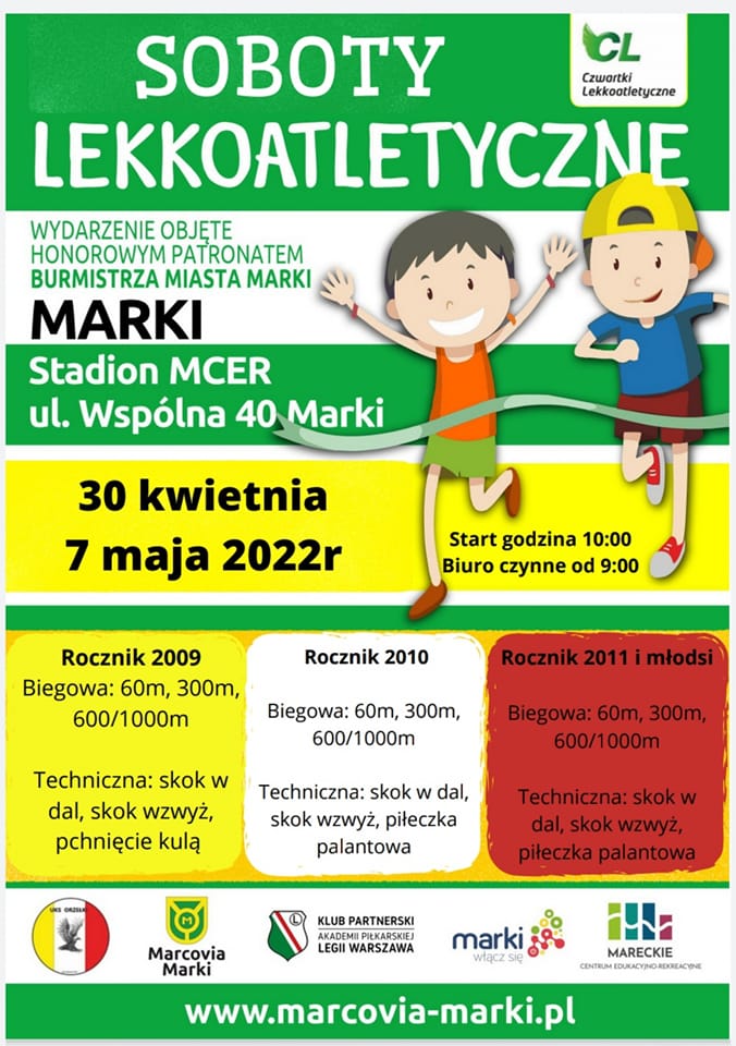 SOBOTY LEKKOATLETYCZNE (CZWARTKI LEKKOATLETYCZNE)- ZAPRASZAMY